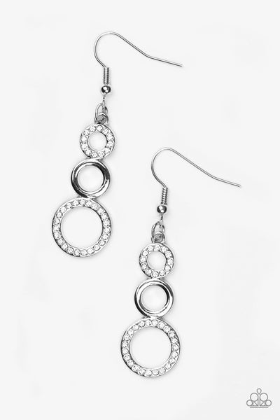 Bubble Bustle - White Earrings