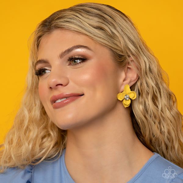 Jovial Jasmine - Yellow Earrings