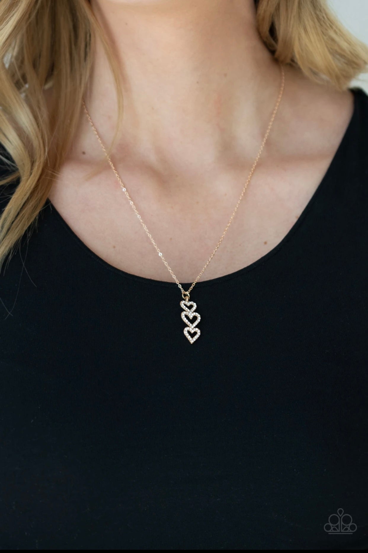 With All Your Hearts Gold Necklace