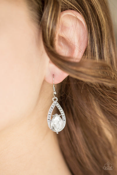 Gatsby Grandeur - White Earrings