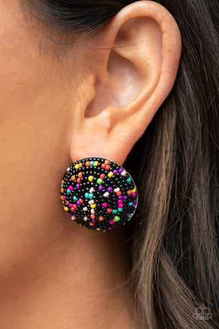 Kaleidoscope Sky - Black Earring