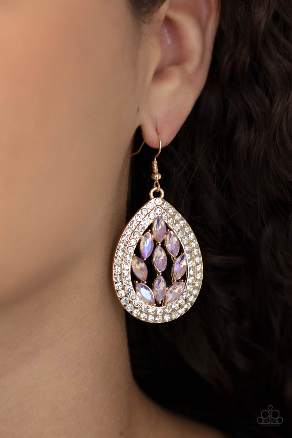 Encased Elegance - Gold Earring