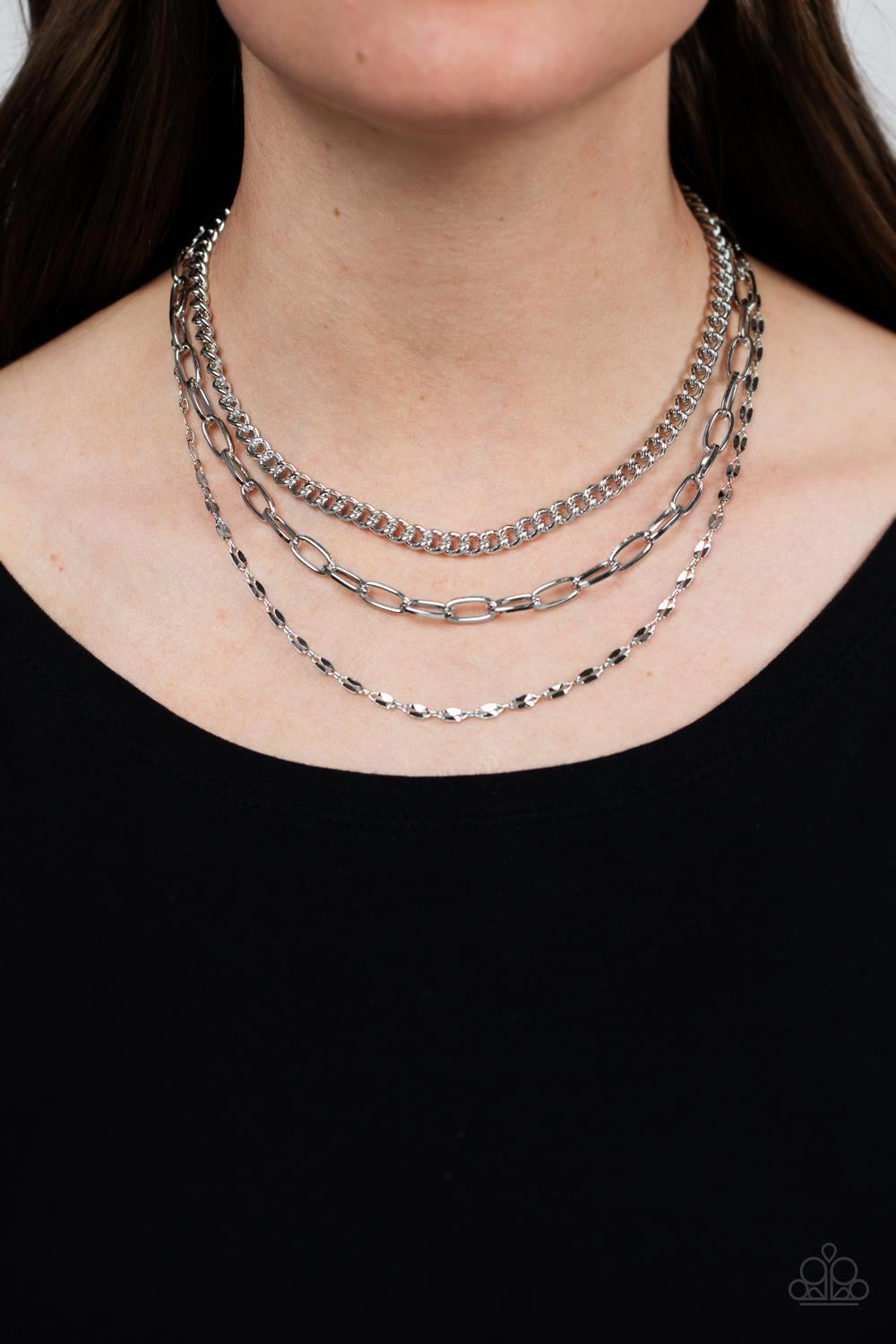 Galvanized Grit - Silver - Necklace