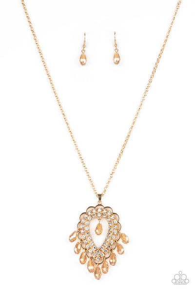 Teasable Teardrops - Gold Necklace