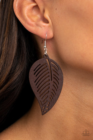 Tropical Foliage - Brown Earring