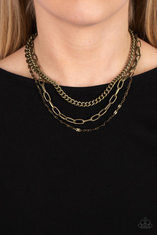 Galvanized Grit - Brass - Necklace