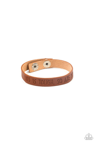 Life is Tough - Brown Bracelet