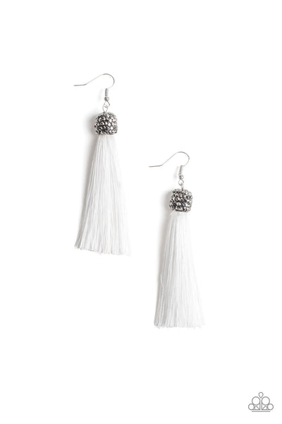 Make Room For Plume - White Earring