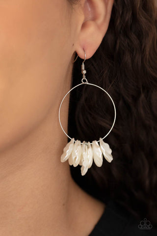 Sailboats and Seashells - White -Earrings