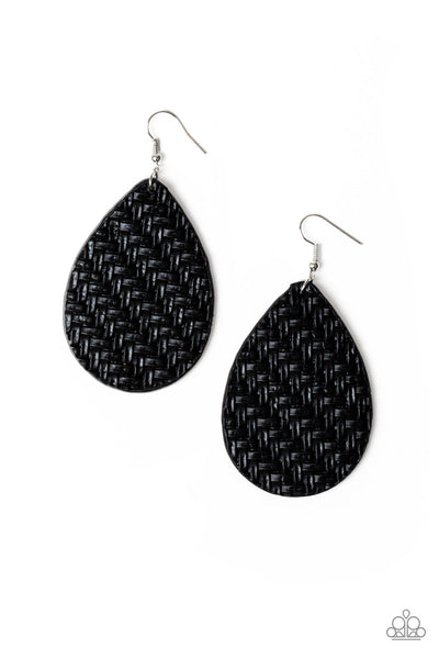 Teardrop Trend - Black Earrings