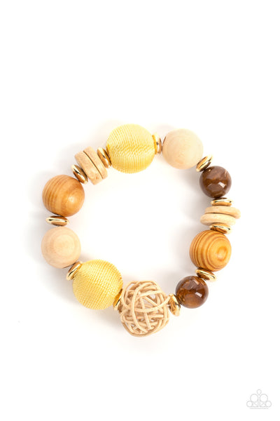 Happily Homespun - Yellow - Bracelet