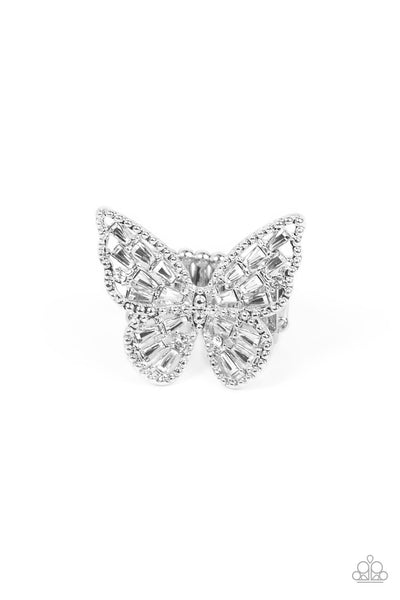 Bright-Eyed Butterfly - White - Ring