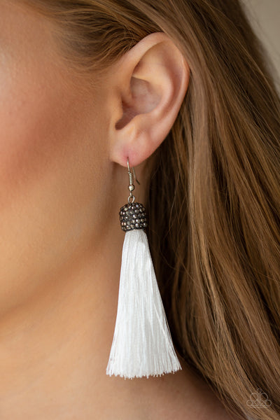 Make Room For Plume - White Earring