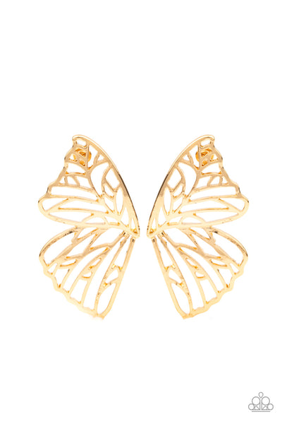 Butterfly Frills - Gold - Earrings