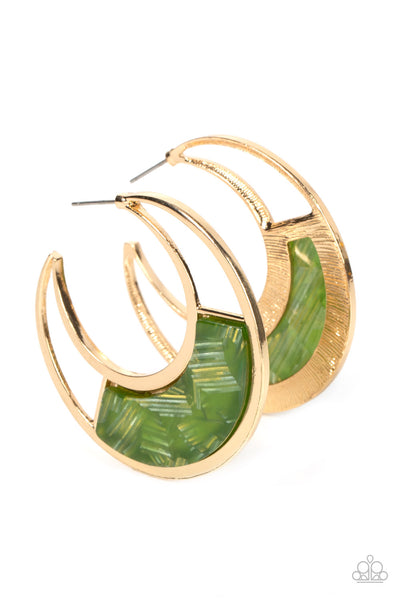 Contemporary Curves - Green - Earrings