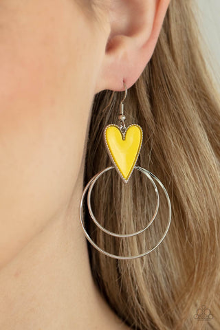 Happily Ever Hearts - Yellow Earrings