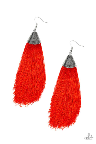 Tassel Temptress - Red Earrings