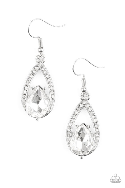 Gatsby Grandeur - White Earrings