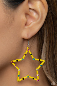 Confetti Craze - Yellow Earrings