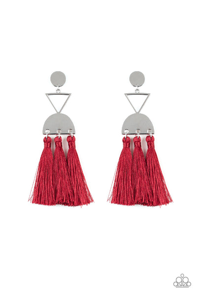 Tassel Trippin - Red Earrings